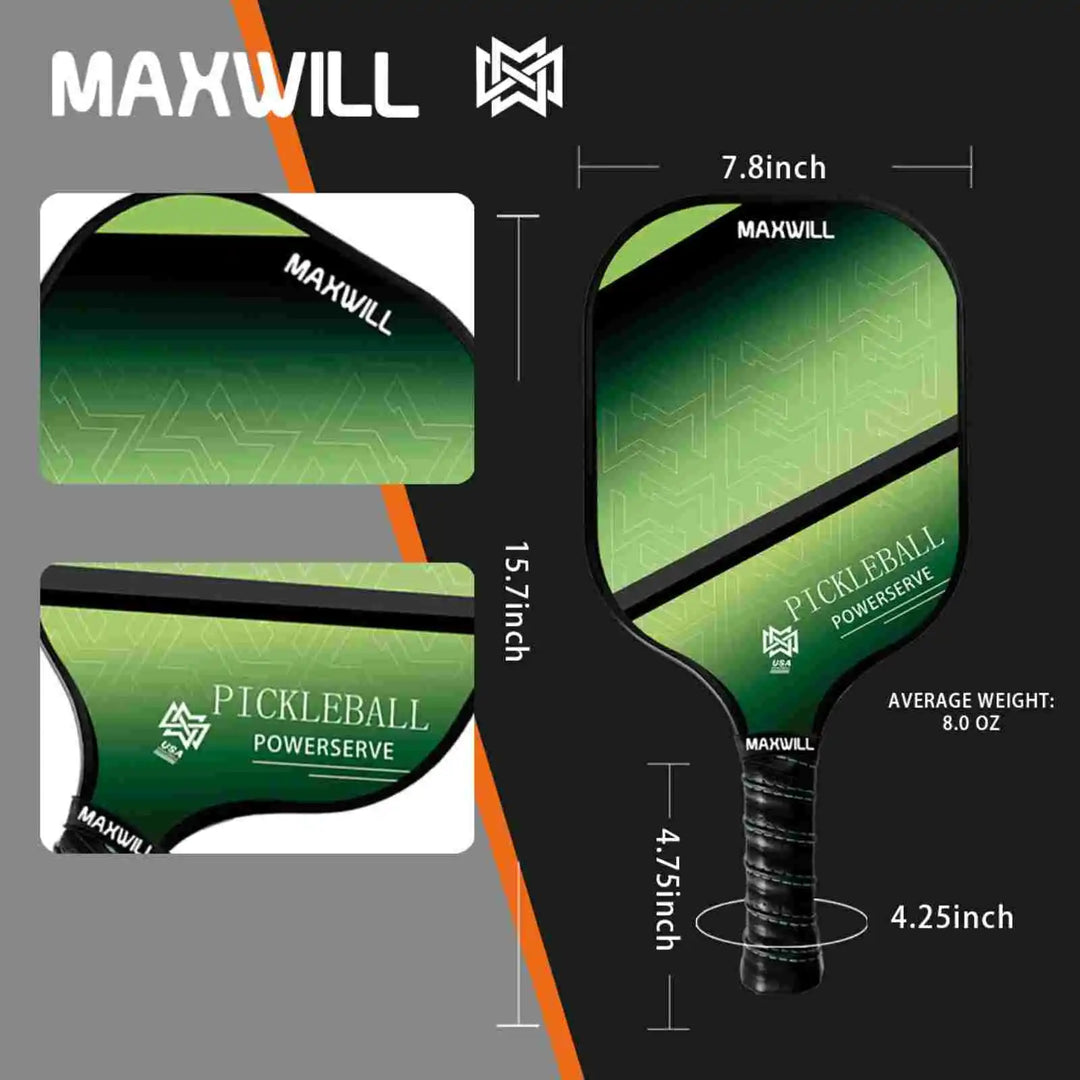 Maxwill PowerServe MPS4M Tournament Paddle | Carbon-Fiber Reinforced & Cold-Pressed for Durability