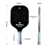 Load image into Gallery viewer, Maxwill Aurus X Pickleball Paddle - High Performance Paddle for Advanced Players | Lightweight 8.0oz, Fiberglass Surface, Honeycomb Core | Ergonomic Grip,  Black (16mm)
