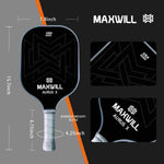 Load image into Gallery viewer, Maxwill Aurus X Pickleball Paddle - High Performance Paddle for Advanced Players | Lightweight 8.0oz, Fiberglass Surface, Honeycomb Core | Ergonomic Grip,  Black (16mm)
