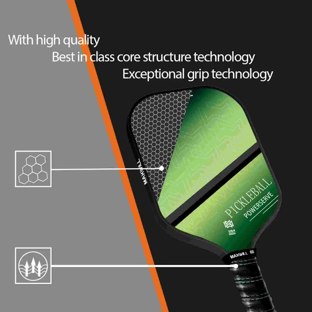 2025 Maxwill Powerserve Pickleball Paddle | USAPA Certified | Engineered for Superior Precision, Premium Power, and Optimal Comfort | Advanced Fiberglass-Carbon Face with SX3 Honeycomb Core