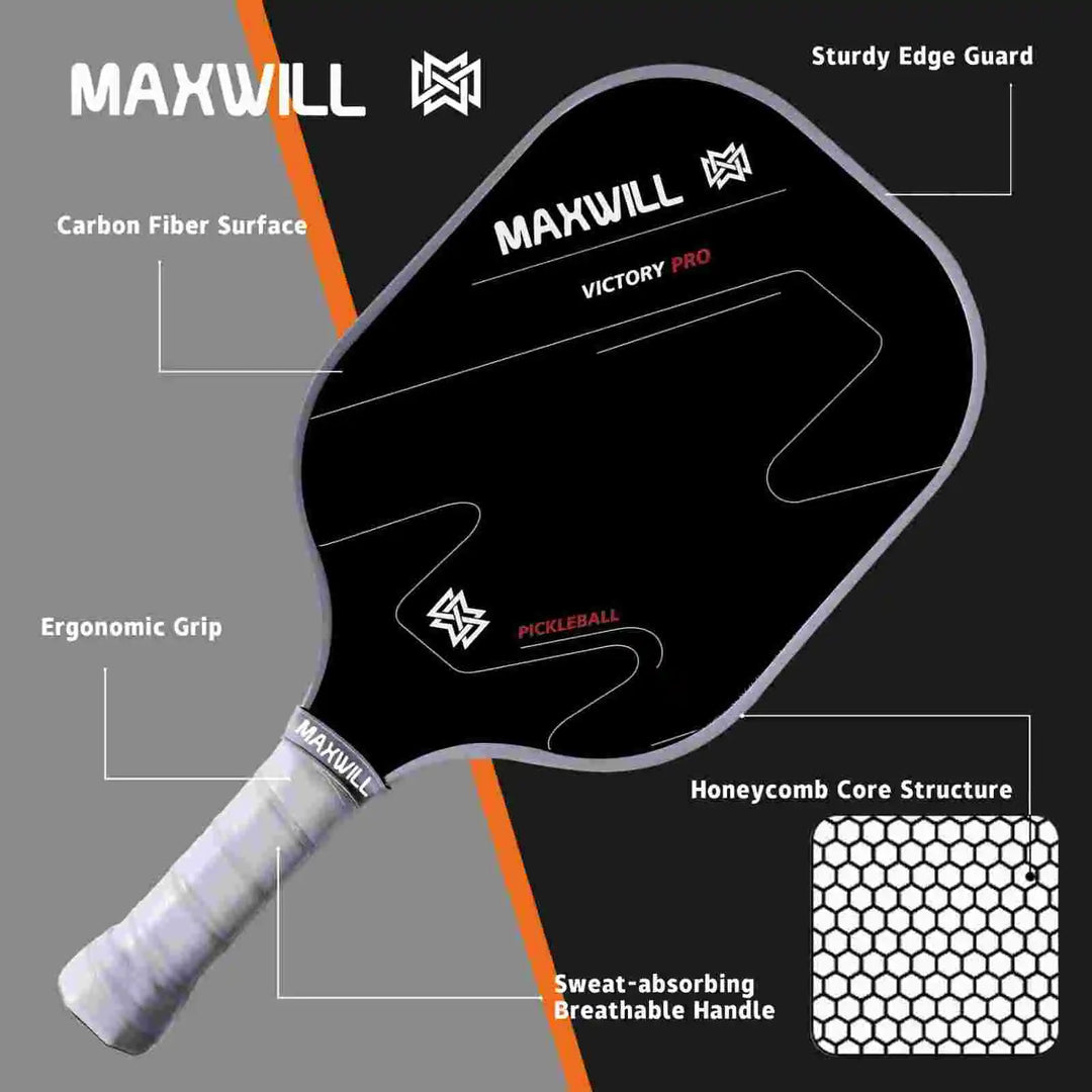 Maxwill Victory Pro MVP1M Carbon Paddle | Heat-Pressed 16mm Core & Noise-Reduction Tech