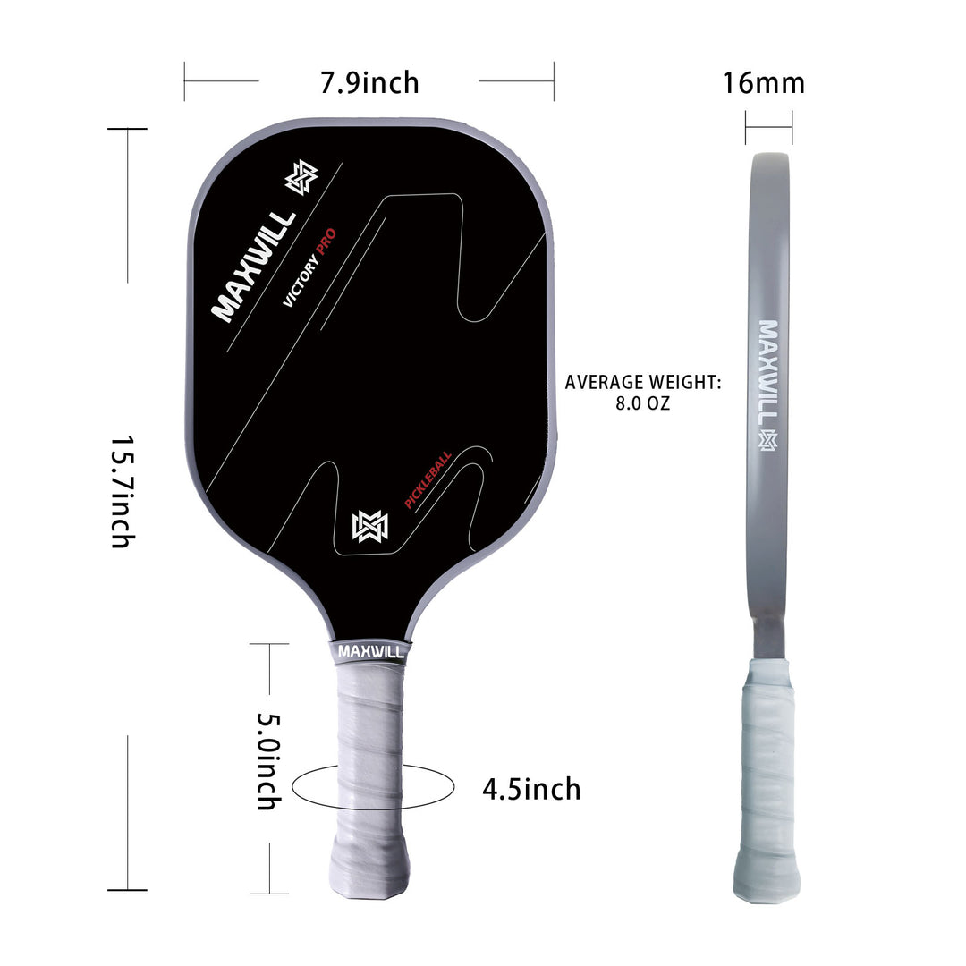 Maxwill Victory Pro Pickleball Paddle | USAPA Approved | SX3 Honeycomb Core | Fiberglass & Carbon Fiber Face | Lightweight, Ergonomic for Precision, Power, and Comfort | Enhanced Maneuverability