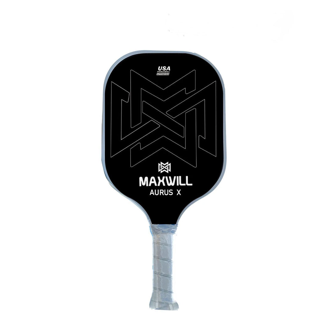 Maxwill Aurus X Pickleball Paddle - High Performance Paddle for Advanced Players | Lightweight 8.0oz, Fiberglass Surface, Honeycomb Core | Ergonomic Grip,  Black (16mm)