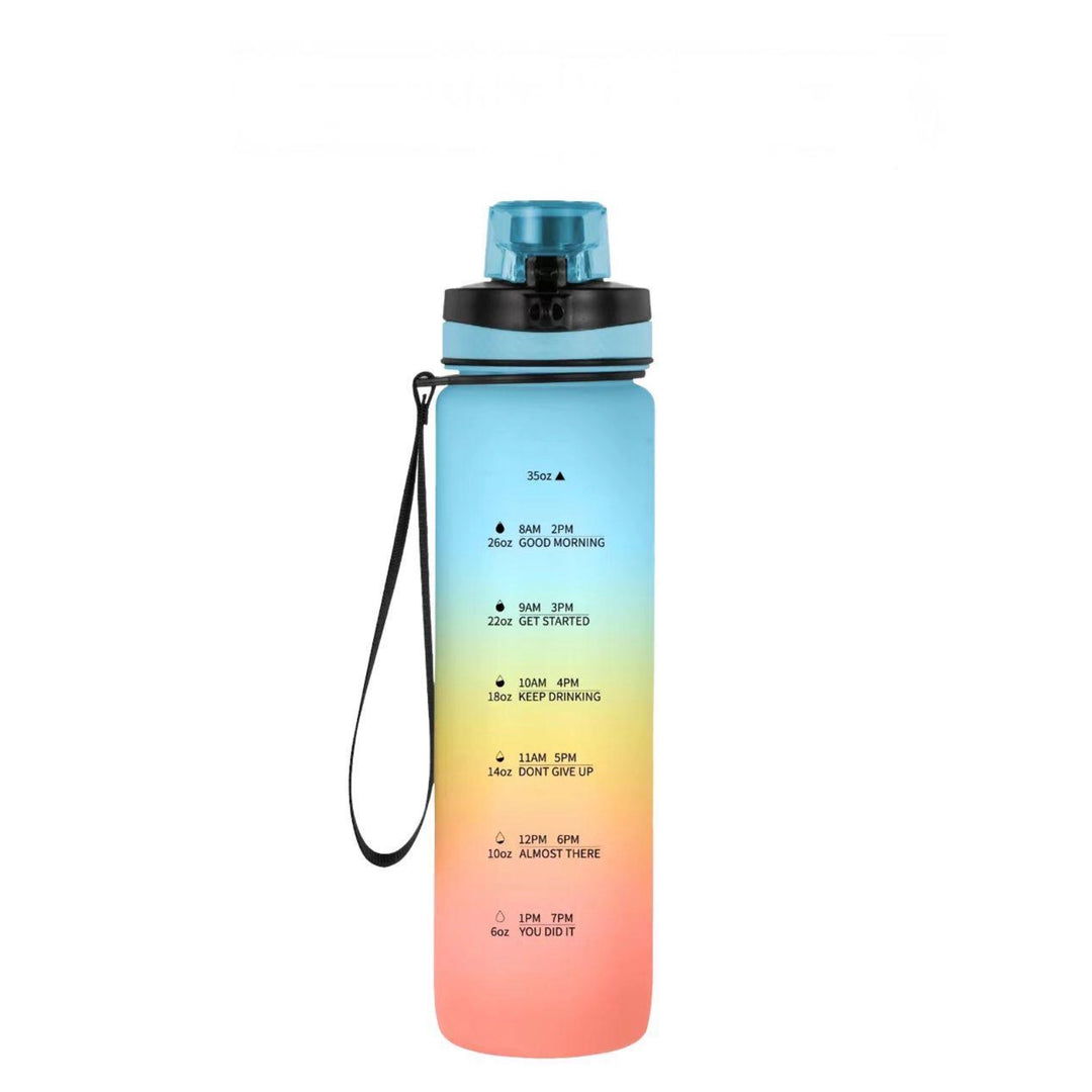 Maxwill Water Bottle 35oz, Durable and Leakproof Water Bottles Motivational with Time Marker, Tritan, BPA Free, for Gym, Travel, Home, School, Office (1 Bottle)