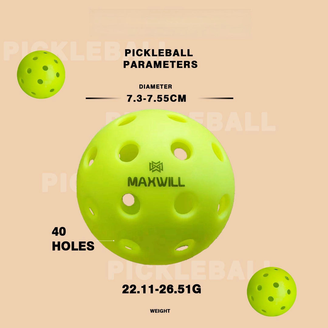 MAXWILL Yellow Pickleball Balls – USAPA Approved, 40-Hole Seamless Design, Tournament-Grade Performance